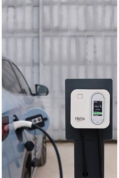 22kW Tip 2 Soketli Kablolu Beyaz Smart Elektrikli Araç Şarj İstasyonu 5