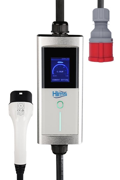 22kW Tip 2 Soketli Sanayi Tipi Konnektörlü Taşınabilir Elektrikli Araç Şarj Cihazı