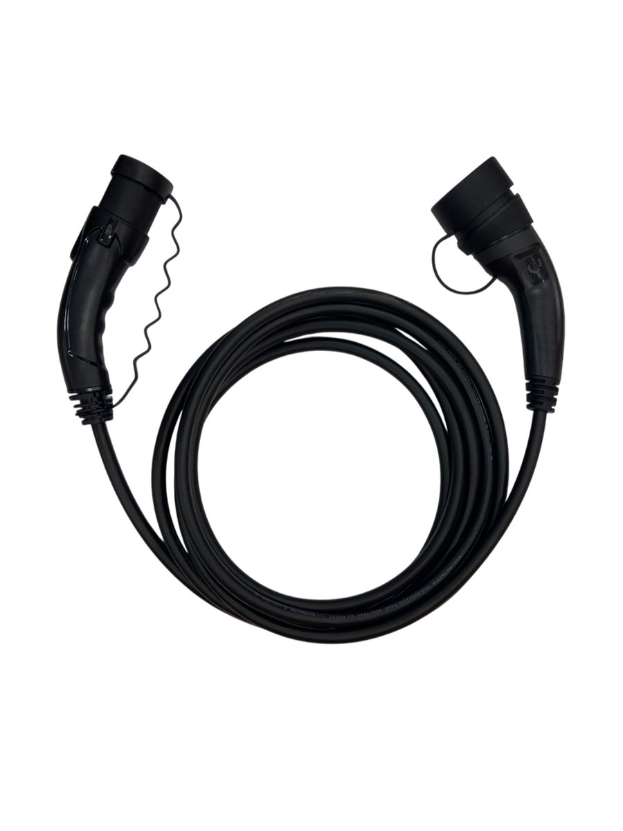 11kW Tip 2 Siyah Soketli 5m Elektrikli Araç Şarj Kablosu
